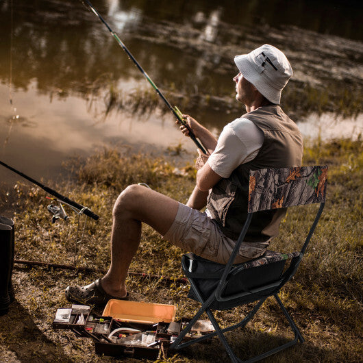 Load image into Gallery viewer, Foldable Patio Chair with Storage Pocket Backrest for Camping Hiking - Color: Camouflage
