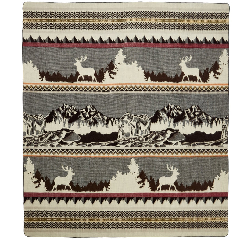 Load image into Gallery viewer, Ultra Soft Bear And Deer Lodge Handmade Blanket
