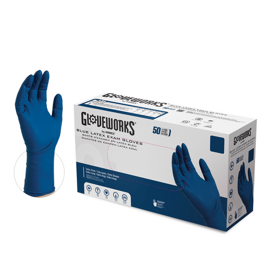 L GlovePlus HD P/F Extra Long Latex Gloves