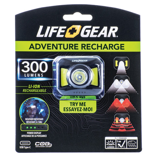 Life+Gear 41-3919 300-Lumen USB-Rechargeable Headlamp