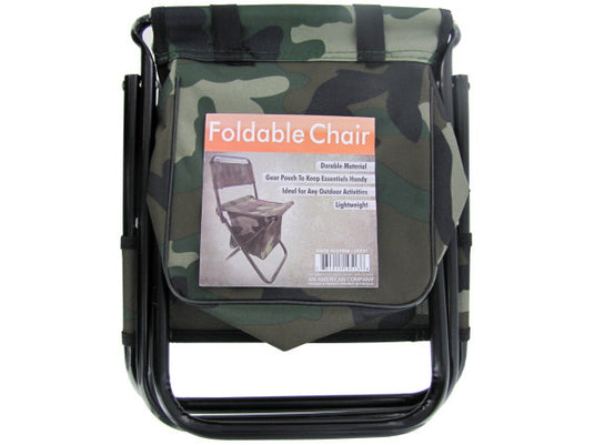 Camouflage Foldable Chair with Zipper Gear Pouch ( Case of 8 )