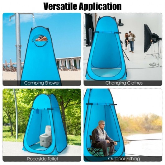 Portable Pop Up Privacy Shower Toilet Changing Room Camping Hiking Tent-Blue