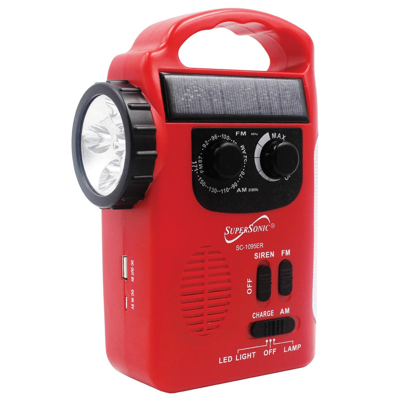 Load image into Gallery viewer, Supersonic SC-1095ER 5-Way Emergency Solar/Hand Crank Radio with Flashlight
